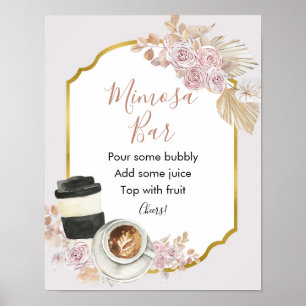 Boho Liefde Bruist Bruids Bruiloft Mimosa Bar Bord Poster