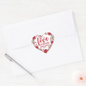 Boho Liefde & Rozen Dank u Hart Bruiloft Sticker (Envelop)
