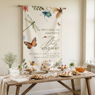 Boho Liefdesbug Insecten Libelle baby shower Spandoek