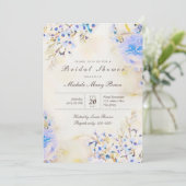 Boho Light Blue Floral Vrijgezellenfeest Invite Kaart (Staand voorkant)