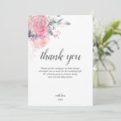 Boho Light Pink Flowers Baby shower Bedankkaart (Staand voorkant)