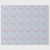 Boho Liilac Wildflower Waterverf Patroon Cadeaupapier (Vlak)