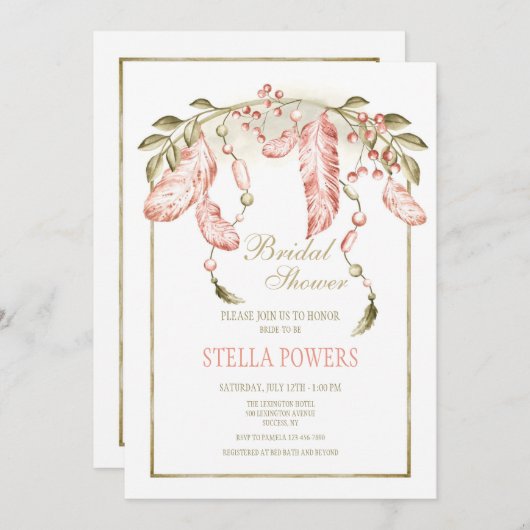 Boho Lijst Shower Kaart (Voorkant / Achterkant)