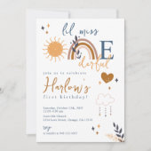 Boho Lil Miss Invitation d'anniversaire unique (Devant)