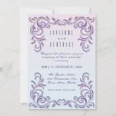 Boho lila decoratieve lesbische bruiloft kaart (Voorkant)