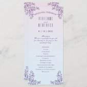 Boho lila decoratieve lesbische bruiloft programma (Voorkant / Achterkant)