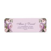 Boho Lila Pioenrozen retouradres Etiket (Voorkant)
