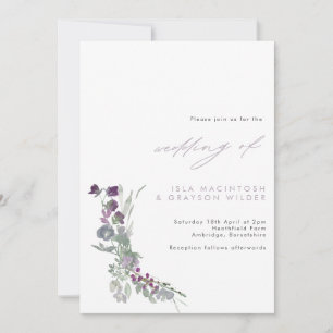 Boho Lilac Fleurs sauvages Faire-part de mariage
