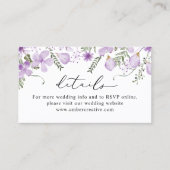 Boho Lilac Mariage Site Web Détails Carte de boîti (Devant)