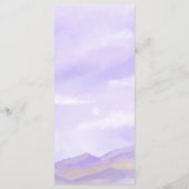 Boho Lilac Night Mountain Landcape Menu Mariage (Dos)