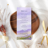 Boho Lilac Night Mountain Landcape Menu Mariage