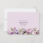 Boho Lilac Peonies & Mariage Fleur sauvage Carte R (Dos)