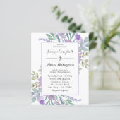 Boho Lilac Watercolor Floral BUDGET Wedding  (Staand voorkant)