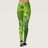 Boho Lime Green Spiral Fractal Art Leggings (Achterkant)