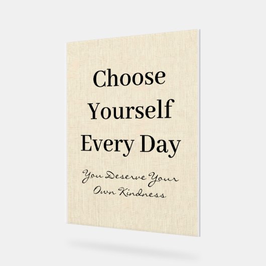 Boho Linen Self-Love Every Day Quote (Angle)