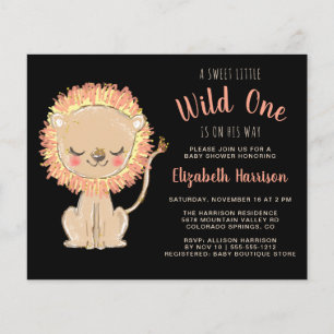Boho Lion Baby Budget Shower Uitnodiging