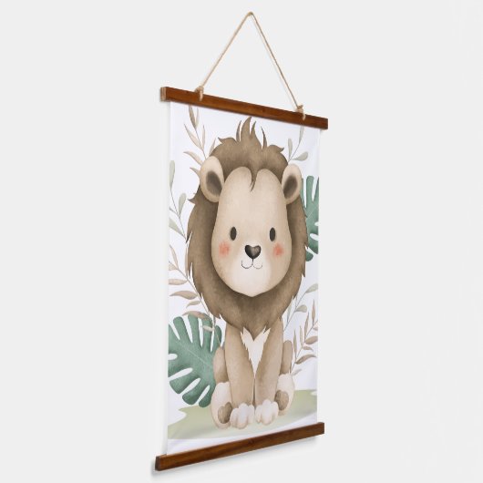 Boho Lion &leaf Hangend Wandkleed (Gebogen)