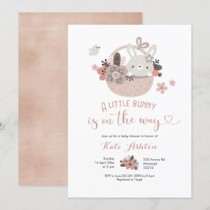 Boho Little Bunny is onderweg naar Baby shower Kaart