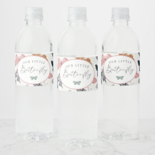 Boho Little Butterfly Verjaardagsfeest of Bruiloft Waterfles Etiket