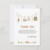 Boho Little Chef Baby shower Carte de remerciement