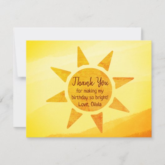 Boho Little Gold Sunshine Carte de remerciements d (Devant)
