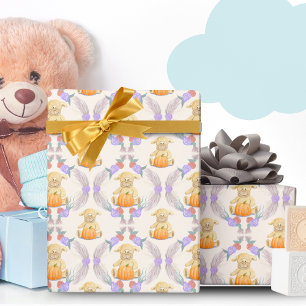 Boho Little Lamb Pompoen Watercolor Baby Shower Cadeaupapier