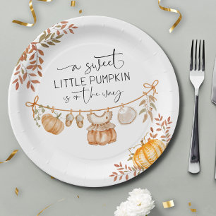Boho Little Pumpkin is op weg naar het Baby shower Papieren Bordje