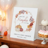 Boho Little Pumpkin Neutral Baby shower Reclamebord Met Voetstuk