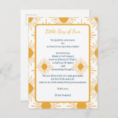 Boho Little Ray of Sun Geboorte Aankondiging (Voorkant / Achterkant)