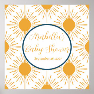 Boho Little Ray of Sun Neutral Baby shower Poster