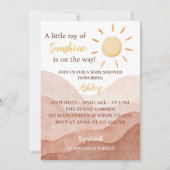 Boho Little Ray Of Sunshine Baby shower Invitation (Devant)