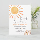 Boho Little Sunshine 1er Anniversaire Invitation S (Debout devant)