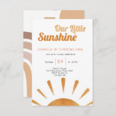 Boho Little Sunshine 1er Anniversaire Invitation S (Devant / Derrière)