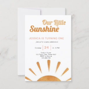 Boho Little Sunshine 1er Anniversaire Invitation S