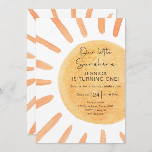 Boho LIttle Sunshine 1st Birthday Sun Summer Kaart