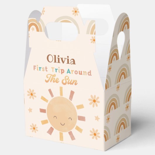 Boho Little Sunshine Baby shower Favor Box Bedankdoosjes (Geopend)