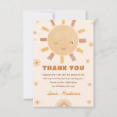 Boho Little Sunshine Carte de remerciements d'anni (Devant)