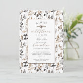 Boho Little Wildflower Meisje Baby shower Uitnodig Kaart (Staand voorkant)