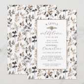 Boho Little Wildflower Meisje Baby shower Uitnodig Kaart (Voorkant / Achterkant)