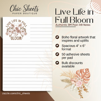 Boho Live Life in Full Bloom 3M Post-it® Notities Notes