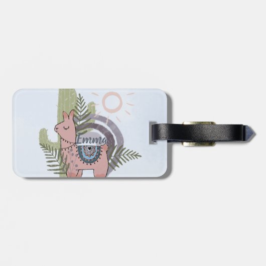 Boho Llama Bagagelabel (Achterkant horizontaal)