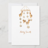 Boho Llama mama kinderkamer mobiel baby shower Kaart (Achterkant)