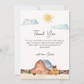 Boho Lokaal geteeld Boerderij Barn Baby shower Bedankkaart (Voorkant)