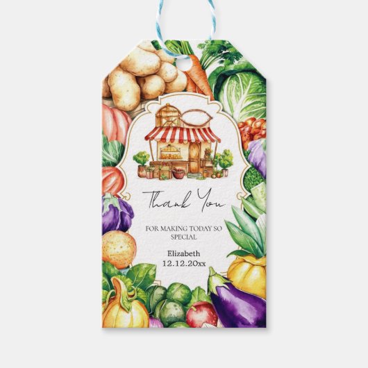 Boho lokaal geteelde boerenmarkt Baby shower Cadeaulabel (Voorkant)