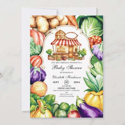 Boho lokaal geteelde boerenmarkt Baby shower Kaart (Voorkant)