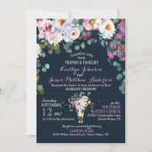 Boho Longhorn Crâne de vache Faire-part de mariage (Devant)