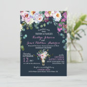 Boho Longhorn Crâne de vache Faire-part de mariage (Debout devant)