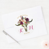 Boho Longhorn schedel Floral Modern Wedding Label (Envelop)