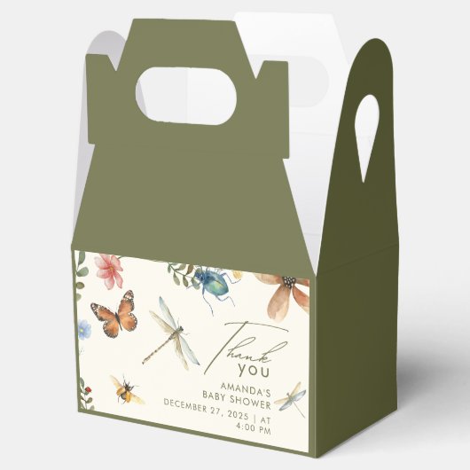Boho Love Bug Insecten Dragonfly baby shower Bedankdoosjes (Geopend)