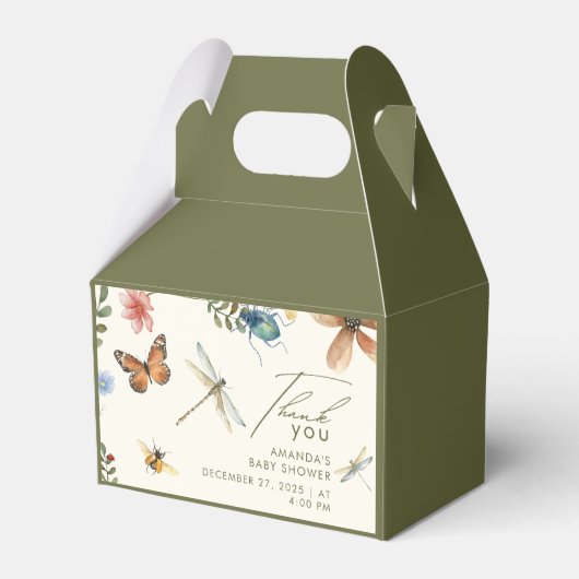 Boho Love Bug Insecten Dragonfly baby shower Bedankdoosjes (Voorkant Zijde)